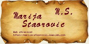 Marija Staorović vizit kartica